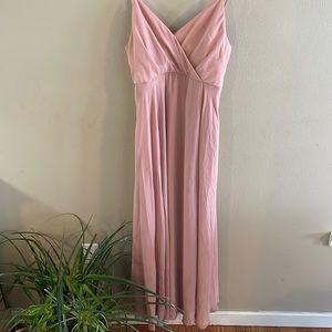 Birdy Grey Dusty Pink Maxi Dress Formal Prom Bridesmaid Dress Size Small